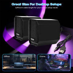 WESDAR 5W USB-Powered Desktop Computer Speakers with RGB Lights