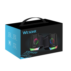 WESDAR 5W USB-Powered Desktop Computer Speakers with RGB Lights
