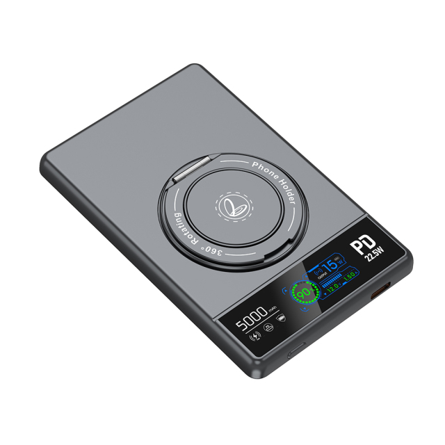 3-in-1 Magnetic Foldable Stand Power Bank: 22.5W PD Fast Charging