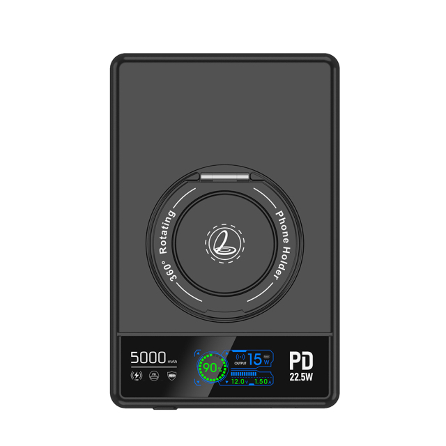 3-in-1 Magnetic Foldable Stand Power Bank: 22.5W PD Fast Charging