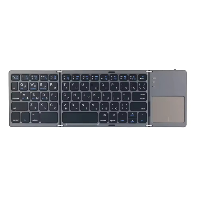 3-Fold Touch Bluetooth Keyboard, 64 Keys Portable Slim Wireless Keyboard