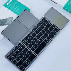 3-Fold Touch Bluetooth Keyboard, 64 Keys Portable Slim Wireless Keyboard