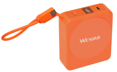 Small Orange Power Banks 10000mAh Fast Charging With Wireless Charging Function