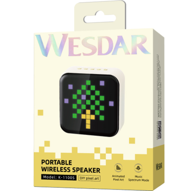 WESDAR Interesting Wireless BT Speaker with APP DIY GIF Display