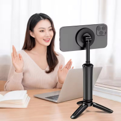 Foldable Travel Phone Stand Selfie Stick 4.9-8.4in, Magnetic Detachable Tripod