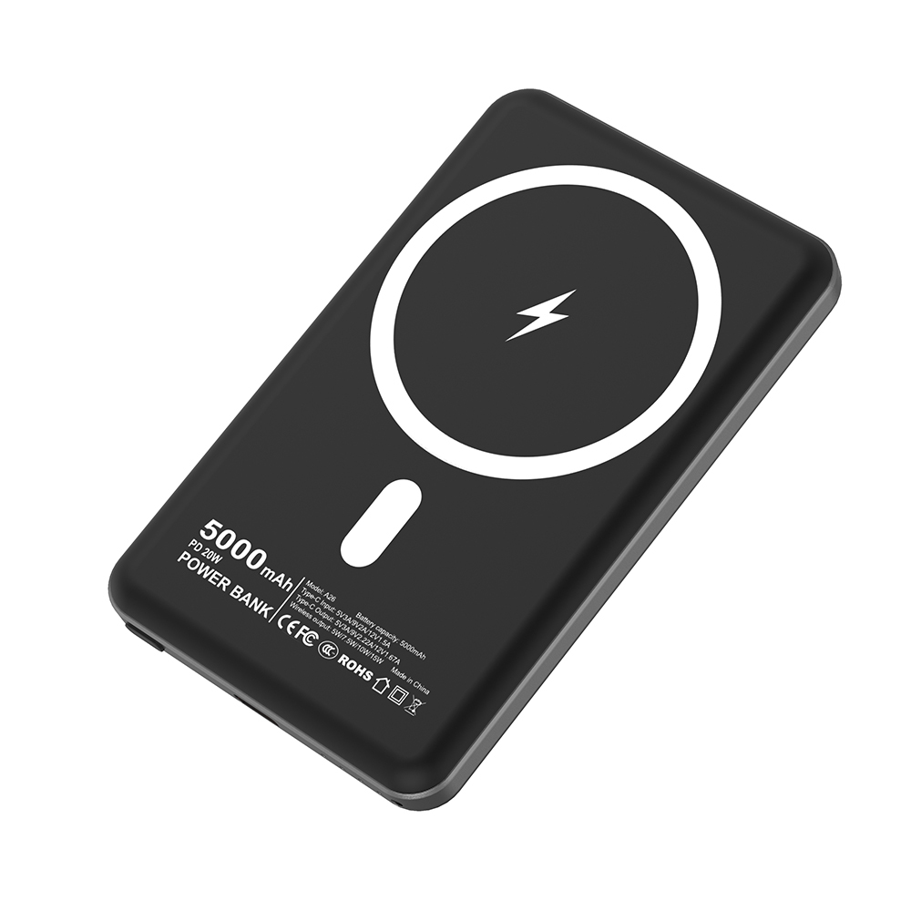 Slim Magnetic Wireless Power Bank 5000mAh, 15W Fast Charging