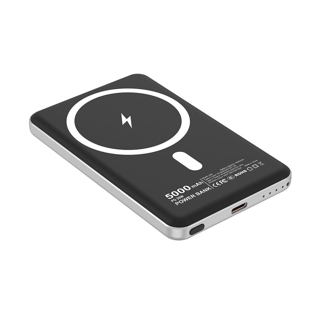 Slim Magnetic Wireless Power Bank 5000mAh, 15W Fast Charging