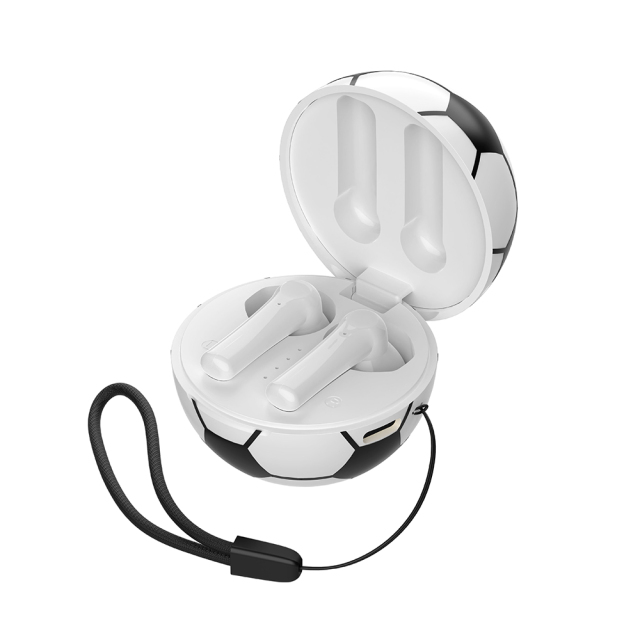 Bluetooth 5.4 Football Shaped Semi-In-Ear Earphones with Lanyard
