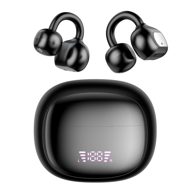 BT 5.4 Clip-On Wireless Earphones with LED Power Display,185 Days Standby