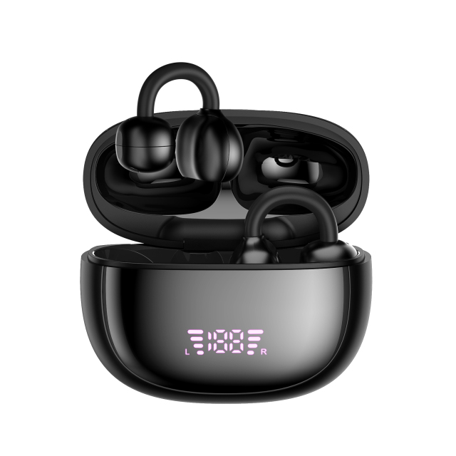 BT 5.4 Clip-On Wireless Earphones with LED Power Display,185 Days Standby