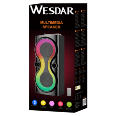 20W Portable Bluetooth Speaker with RGB Flame Light & Remote Control