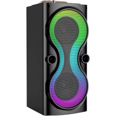 20W Portable Bluetooth Speaker with RGB Flame Light & Remote Control