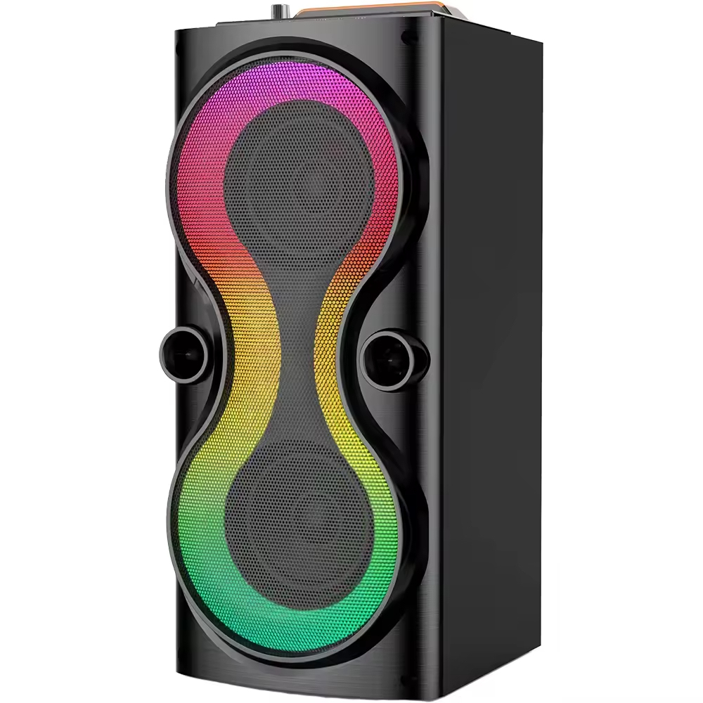 20W Portable Bluetooth Speaker with RGB Flame Light & Remote Control