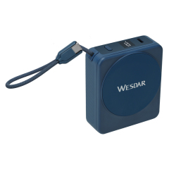 Small Orange Power Banks 10000mAh Fast Charging With Wireless Charging Function