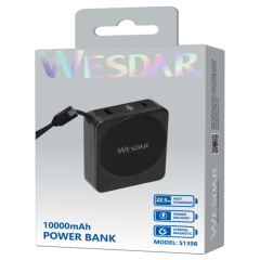 Small Orange Power Banks 10000mAh Fast Charging With Wireless Charging Function