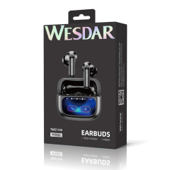 WESDAR Touchable Wireless BT 5.4 Earbuds with Digital Display Screen