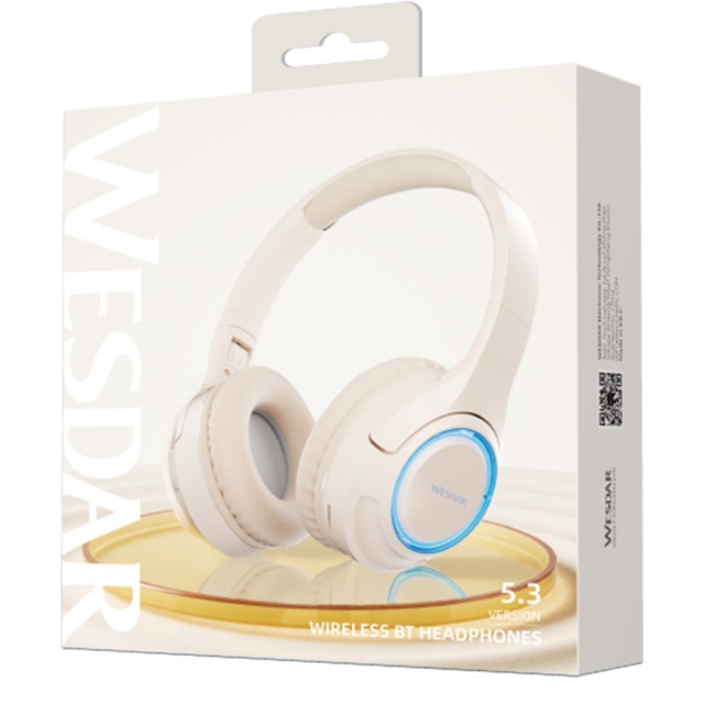 Wesdar Bluetooth 5.3 Wireless Headphones,10H Playtime Lightweight Gaming Travel Headset