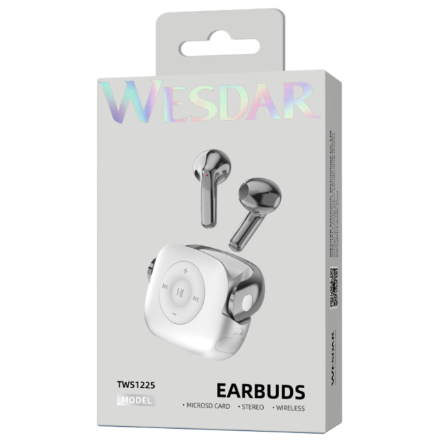 WESDAR BT 6.0 Wireless Earbuds,Semi In‑ear,TF Card Support