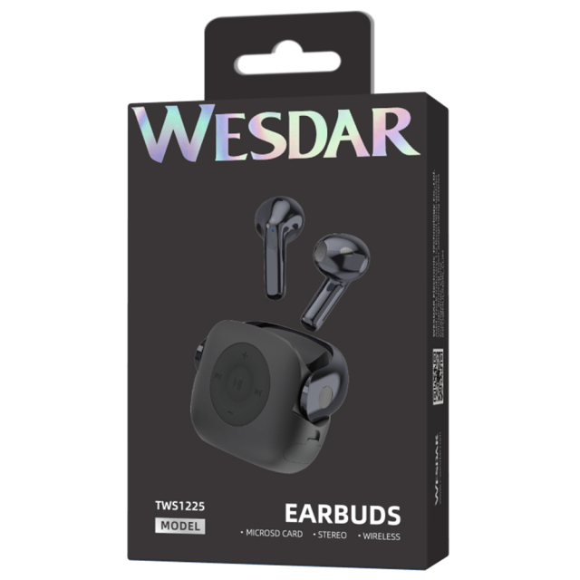 WESDAR BT 6.0 Wireless Earbuds,Semi In‑ear,TF Card Support