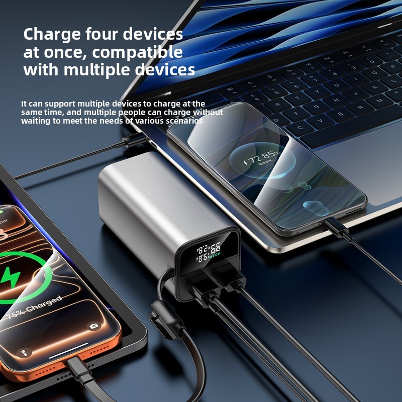 Portable Aluminum Alloy Power Station 20000mAh, 100W Laptop Power Bank