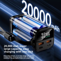 Portable Aluminum Alloy Power Station 20000mAh, 100W Laptop Power Bank