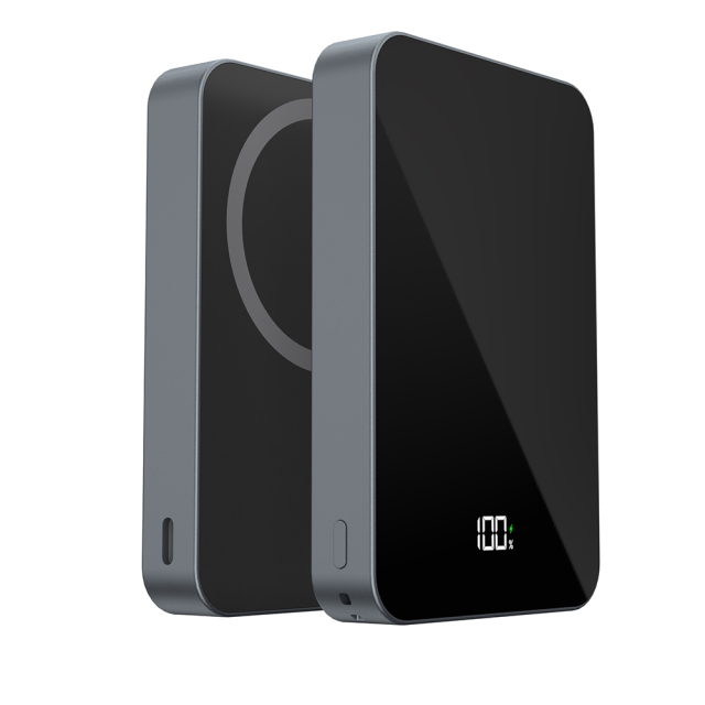 Metal+Explosion-proof Glass 10000mAh Magnetic Wireless Power Bank