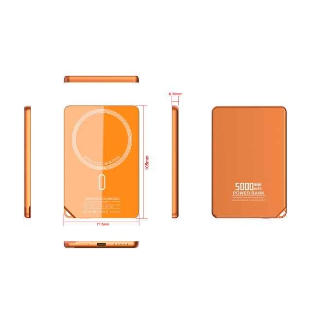 OBM 6.35mm Thickness Slim Magnetic Power Bank 5000mAh, 2 in 1,Charging