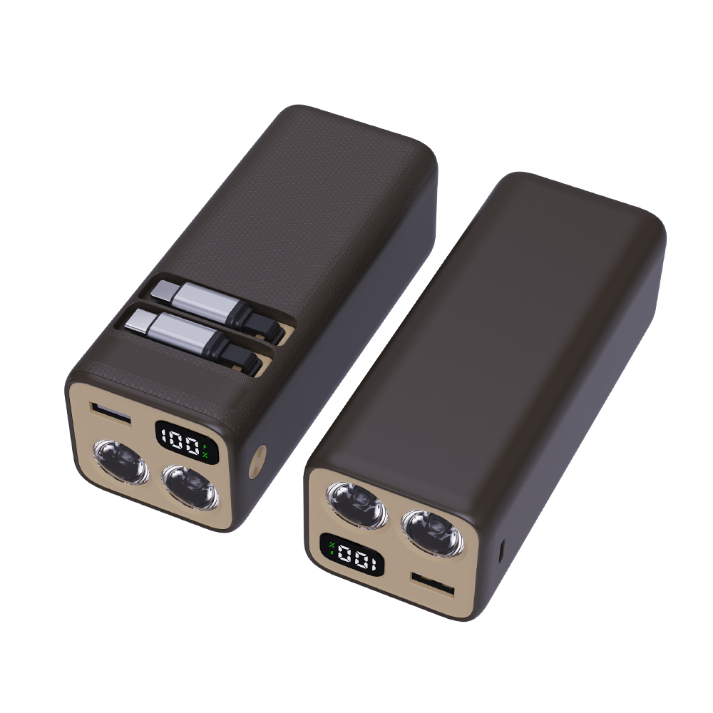 20000mAh Power Bank with Dual Retractable Cables, 22.5W Fast Charging