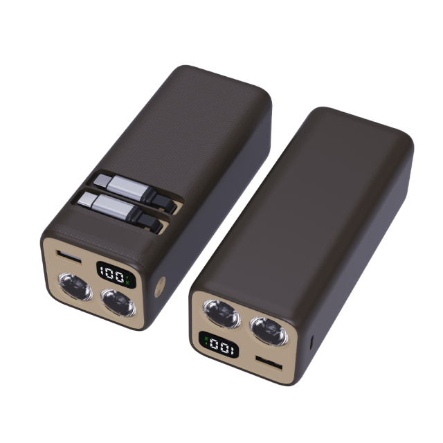 20000mAh Power Bank with Dual Retractable Cables, 22.5W Fast Charging