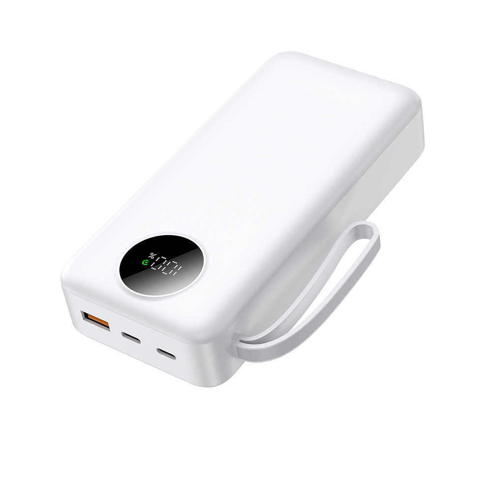 20000mAh Power Bank with LED Display, 4 Built-in Cables