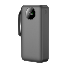 20000mAh Power Bank with LED Display, 4 Built-in Cables