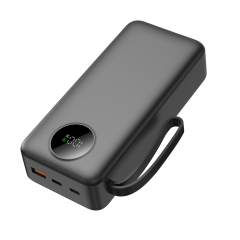 20000mAh Power Bank with LED Display, 4 Built-in Cables