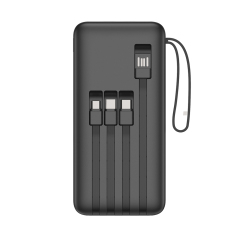 20000mAh Power Bank with LED Display, 4 Built-in Cables