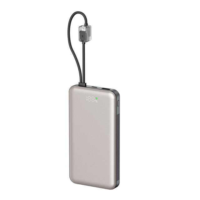 Portable 10000mAh Power Bank, Detachable Battery, 22.5W Fast Charging,Hidden Display