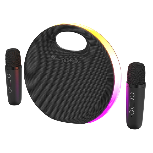 Portable Handheld Karaoke Speaker 10W Deep Bass RGB Light TWS – Party Anywhere!