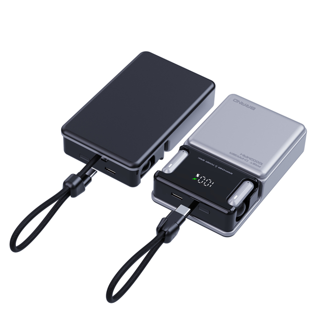 Portable 10000mAh Power Bank,Built-in TWS Earphones
