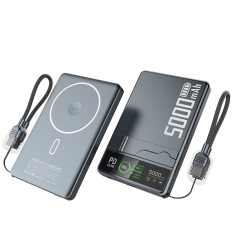 Portable 3-in-1 Magnetic Wireless Power Bank 5000mAh