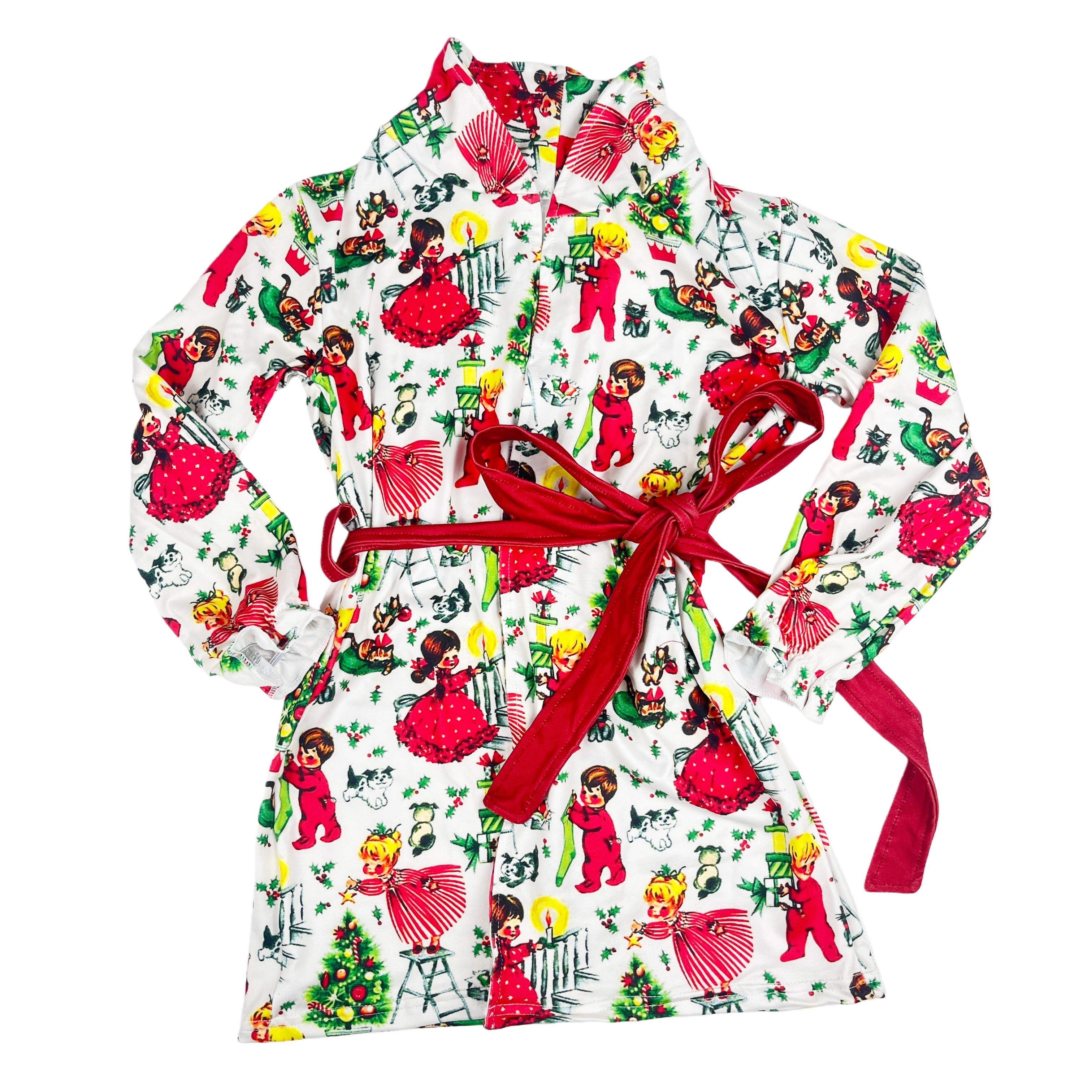 Custom Design With Elastic Waist Closure Print Thermal Knee-Length Sleepwear