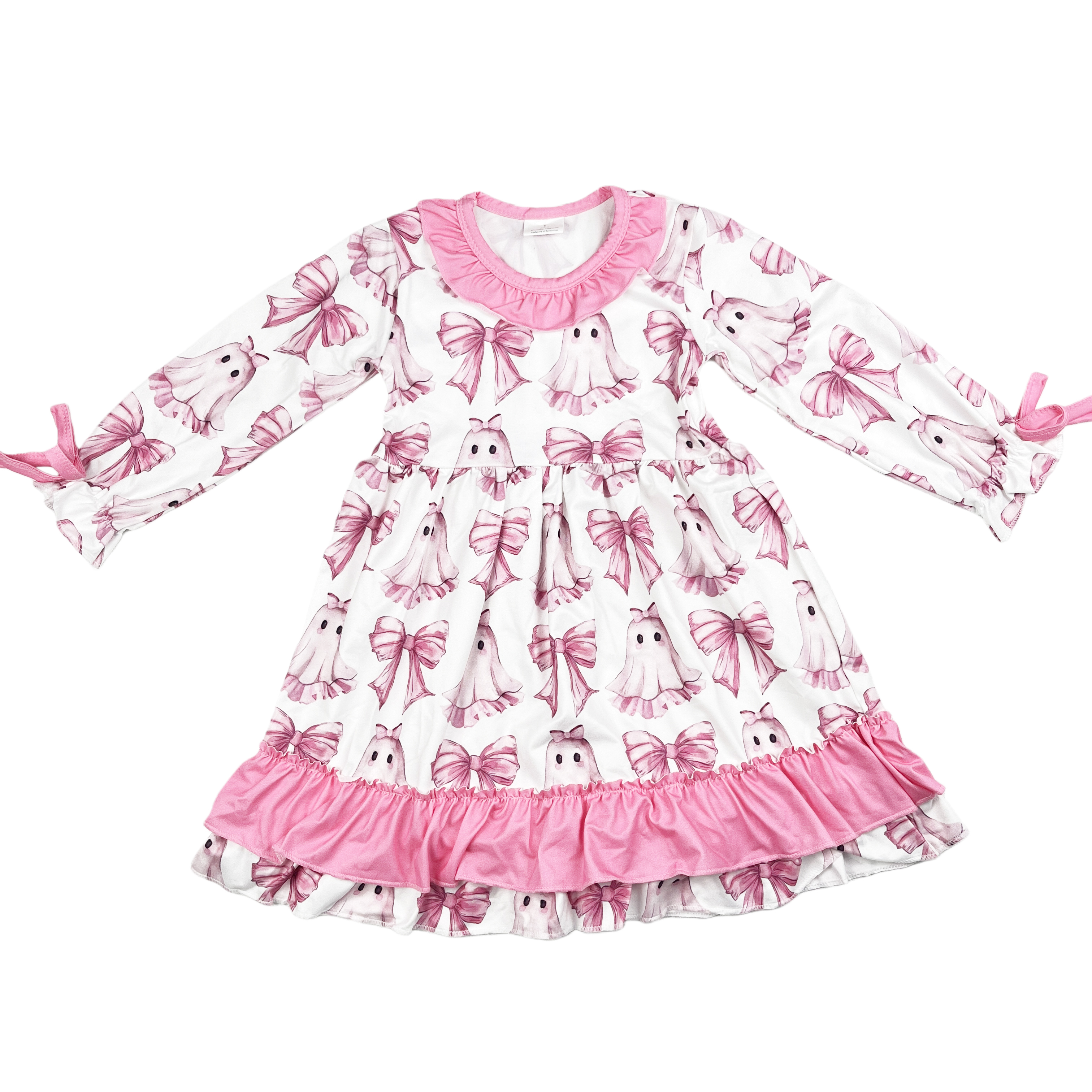 Fall Clothes Long Sleeve Pink color Baby Girls  Dress