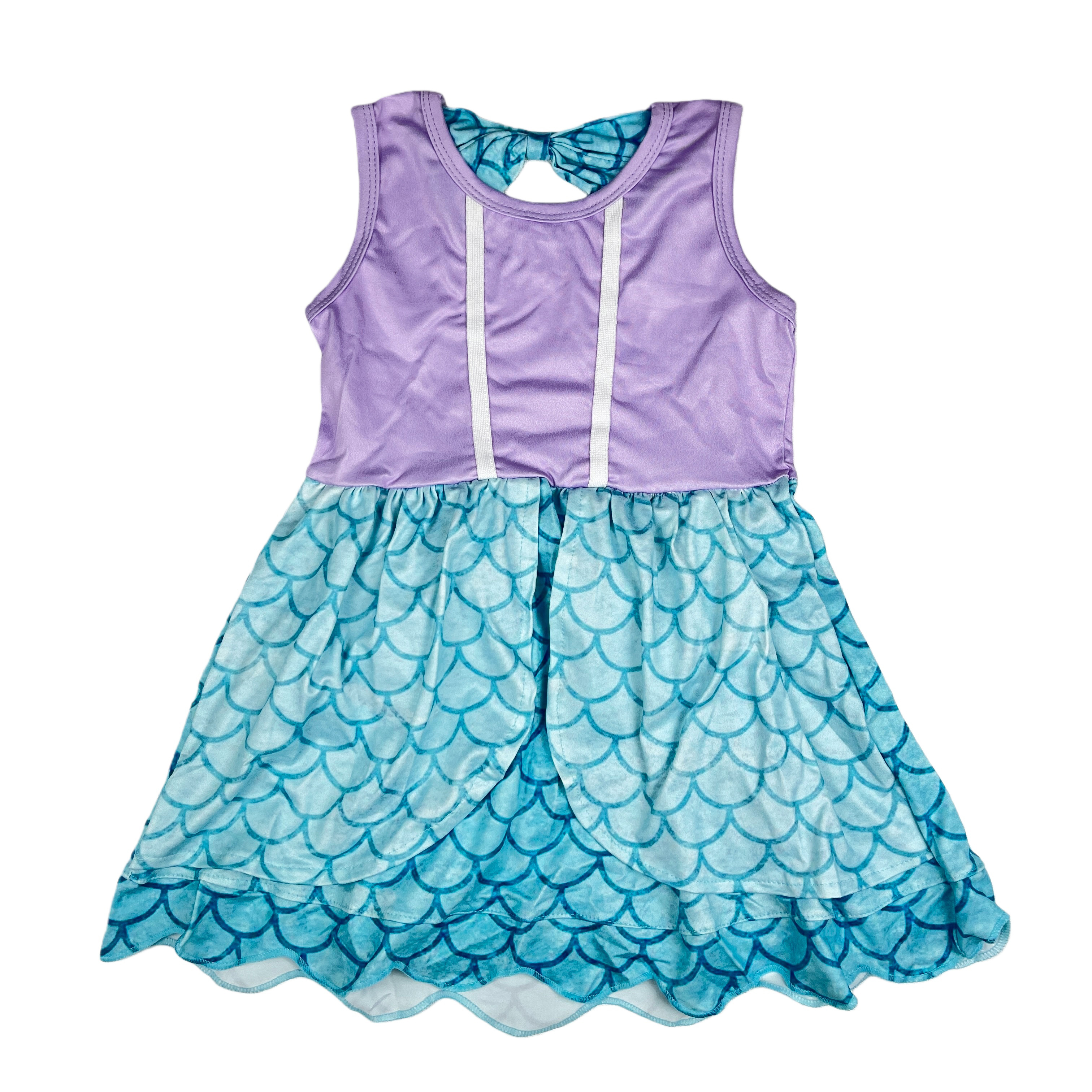 Girls Summer Fish scale pattern Knee Length baby's set