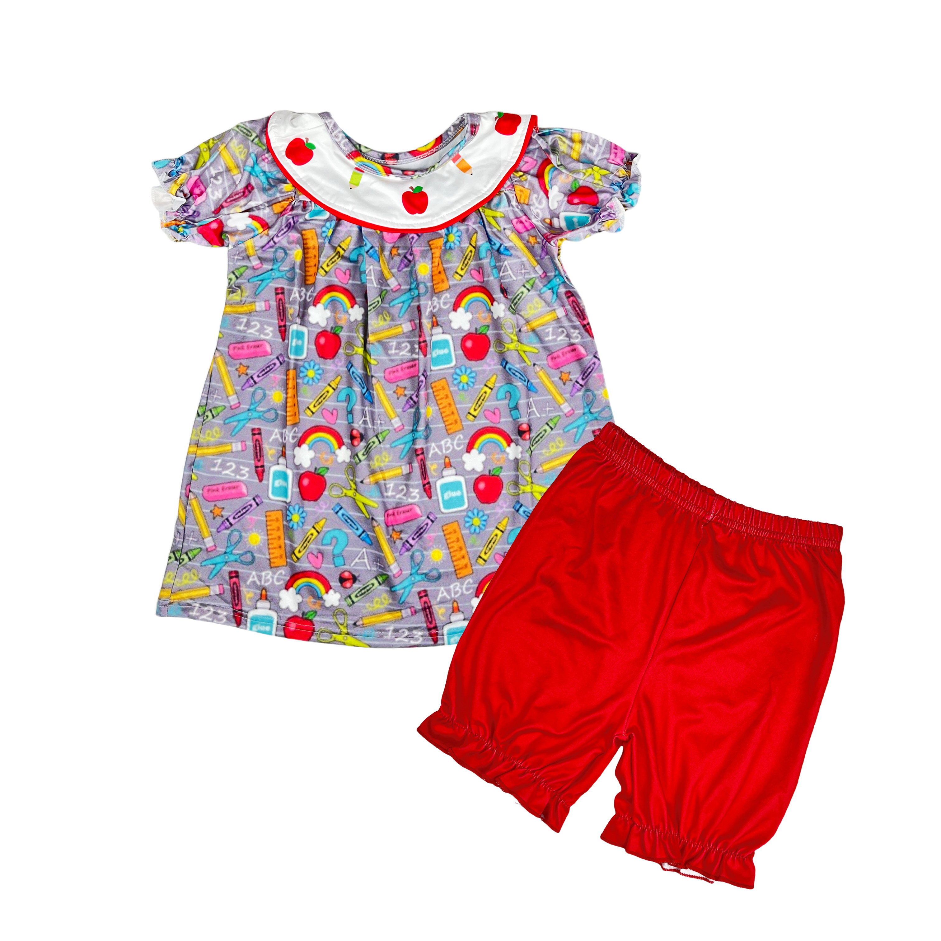 Boutique Kids Clothing Sets Baby Clothes Baby Girl Clothes Back to School Short-sleeved Shorts Set