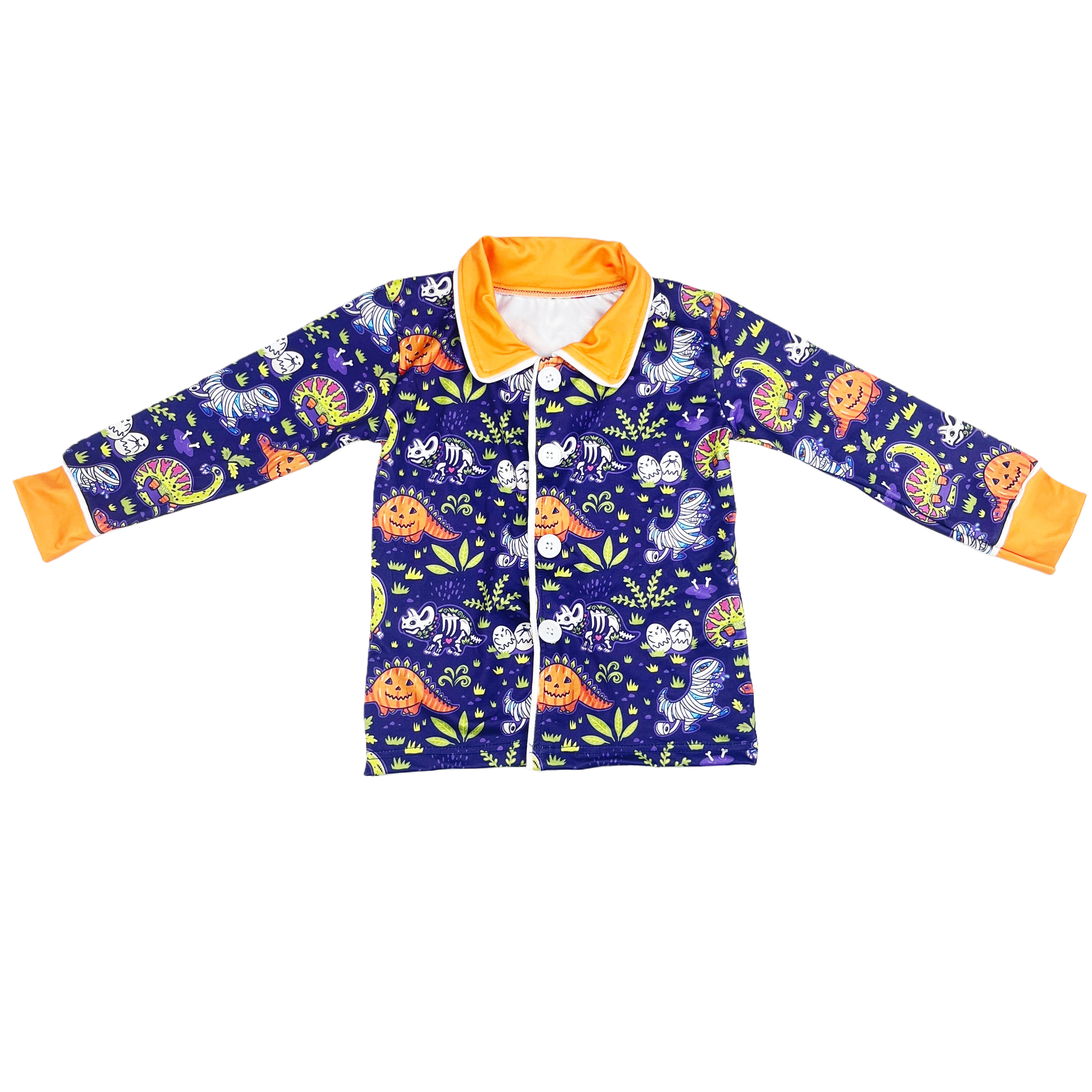 Western Clothes Customized Boutique Dinosaur Print Kids Pajamas Sets