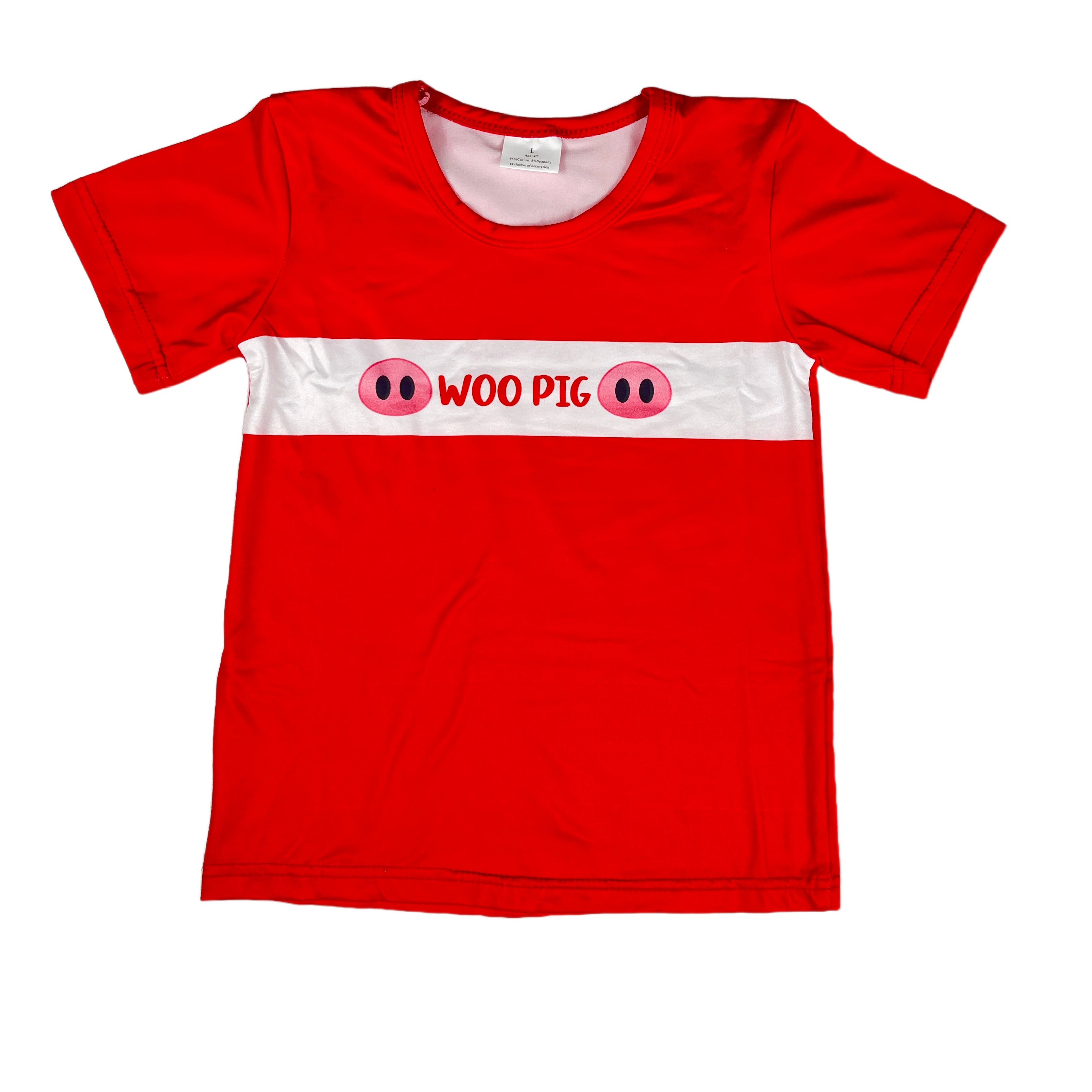 High Quality Wholesale Western Clothes  Red Short Sleeve red and White stripe Shorts Set