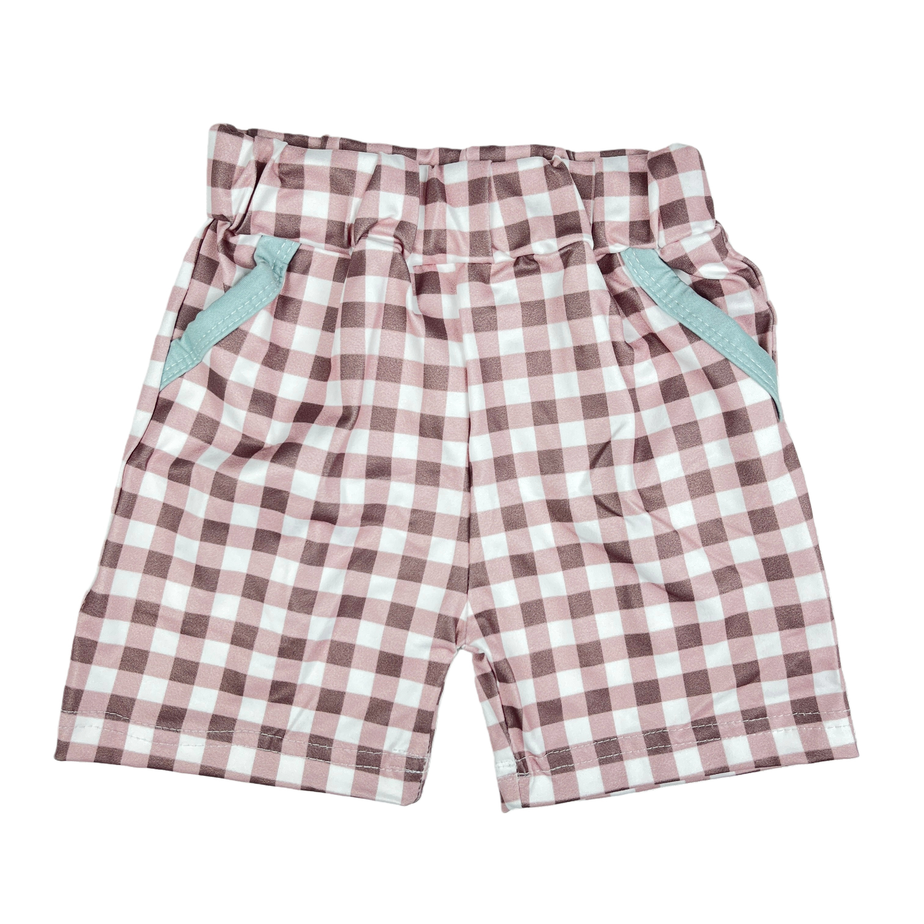 Trending Offset Print Short Sleeve Top Plaid Pants Set Western Boutique Baby Boy Clothes