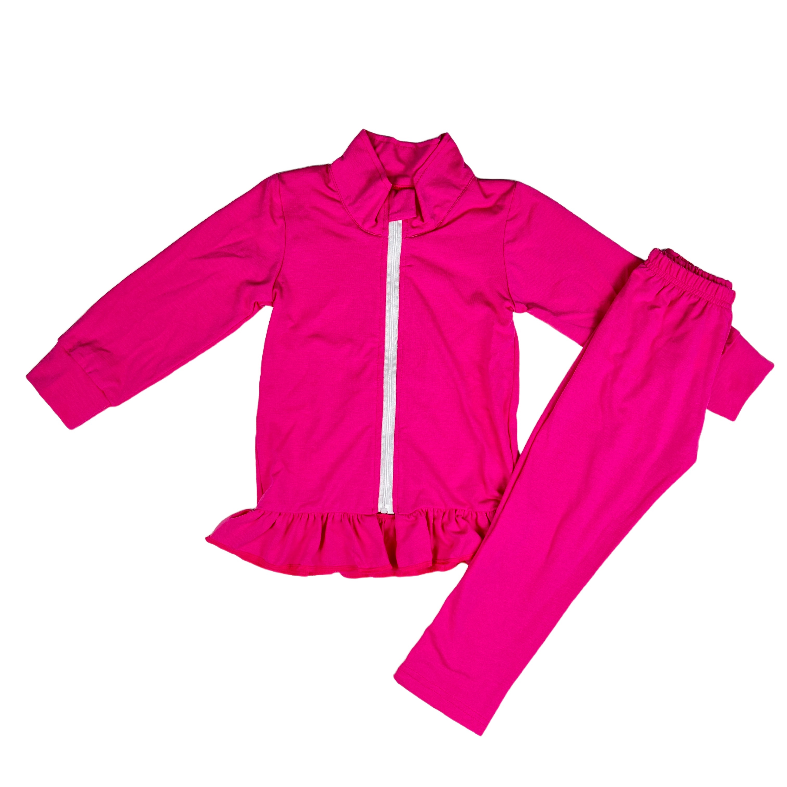 New Customized Pattern logo 2pcs Baby Girl Red Casual Yoga Wear Long Sleeve Pants Suit Fitness Kids Wear