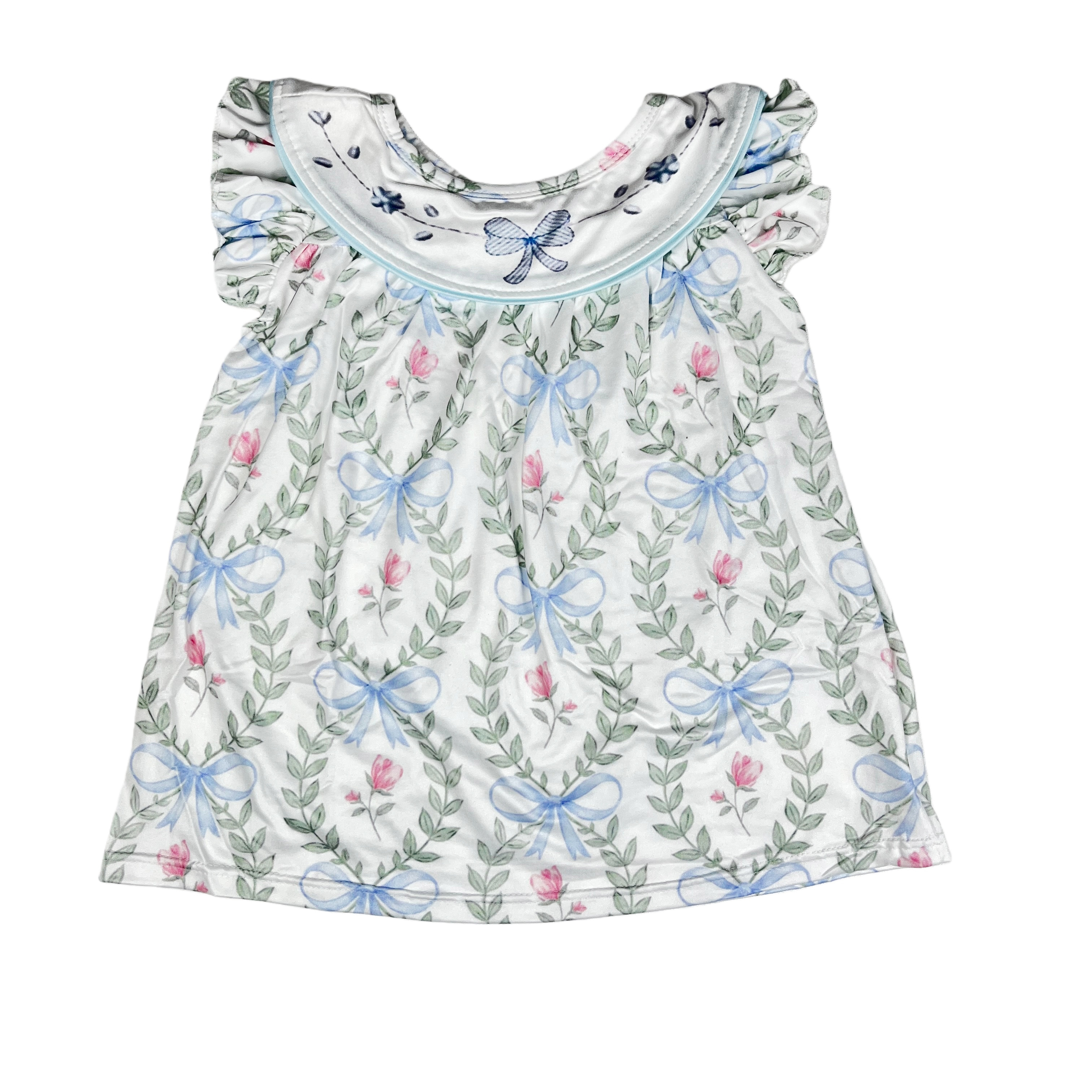 Baby Girls Dresses Short Sleeve Embroidery Print Kids set Summer Clothing