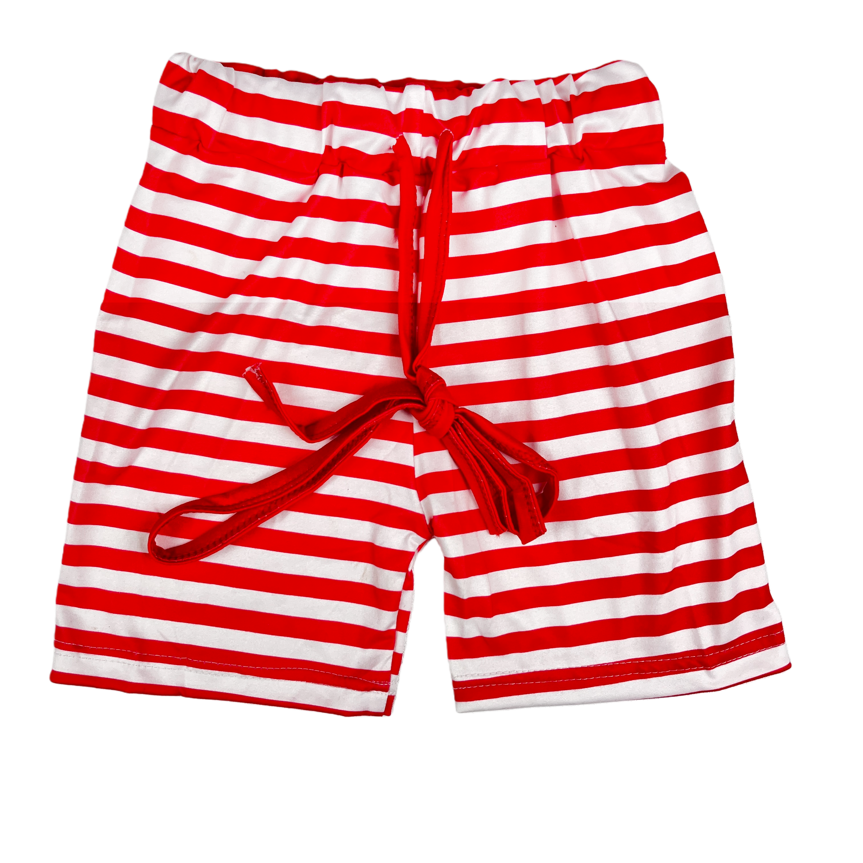 High Quality Wholesale Western Clothes  Red Short Sleeve red and White stripe Shorts Set