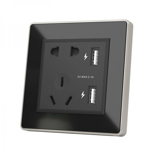 Saklar Nirkabel USB Ganda Tahan Air untuk Hotel, Soket Universal, Kaca Tempered,Saklar Nirkabel USB Ganda Tahan Air untuk Hotel, Soket Universal, Kaca Tempered, Material ABS/PC, Standar Inggris/AS, 240/250V,greentech