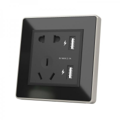 Saklar Nirkabel USB Ganda Tahan Air untuk Hotel, Soket Universal, Kaca Tempered,Saklar Nirkabel USB Ganda Tahan Air untuk Hotel, Soket Universal, Kaca Tempered, Material ABS/PC, Standar Inggris/AS, 240/250V,greentech