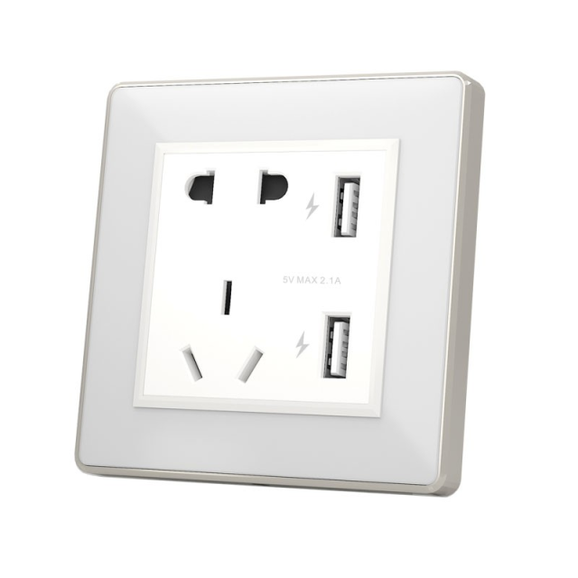 Saklar Nirkabel USB Ganda Tahan Air untuk Hotel, Soket Universal, Kaca Tempered,Saklar Nirkabel USB Ganda Tahan Air untuk Hotel, Soket Universal, Kaca Tempered, Material ABS/PC, Standar Inggris/AS, 240/250V,greentech